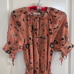 ULLA JOHNSON Selena Belted Printed Cotton-blend Midi Dress